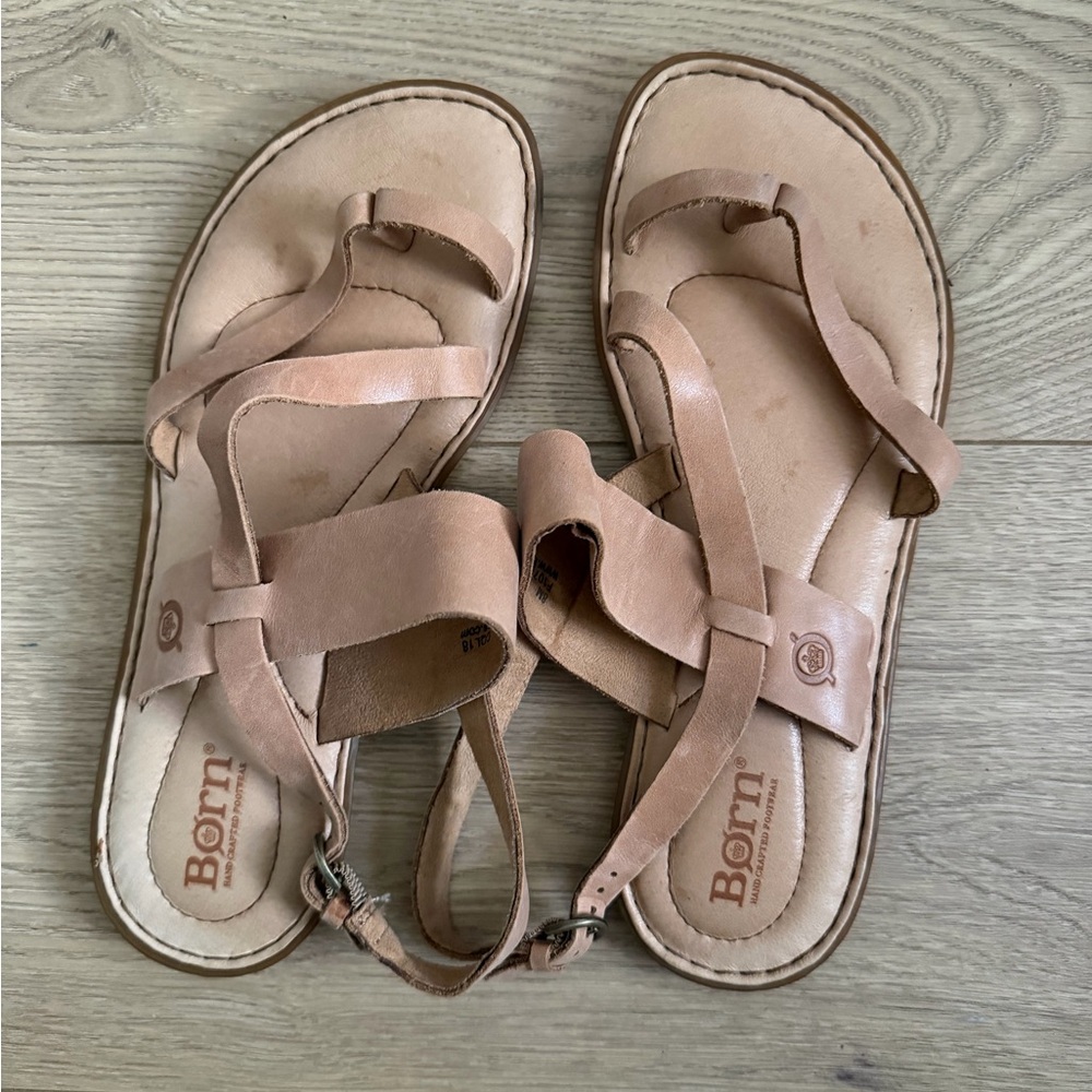 Born Tan Leather Sandals